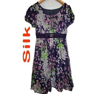 Women's Silk Size S Short Sleeve Shirt Dress SDK376